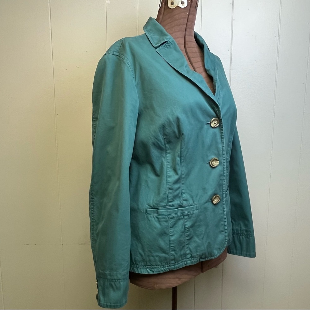 L.L. Bean Cotton Lined Three Button Twill Chino Jacket Blazer Size 16 - Picture 2 of 10